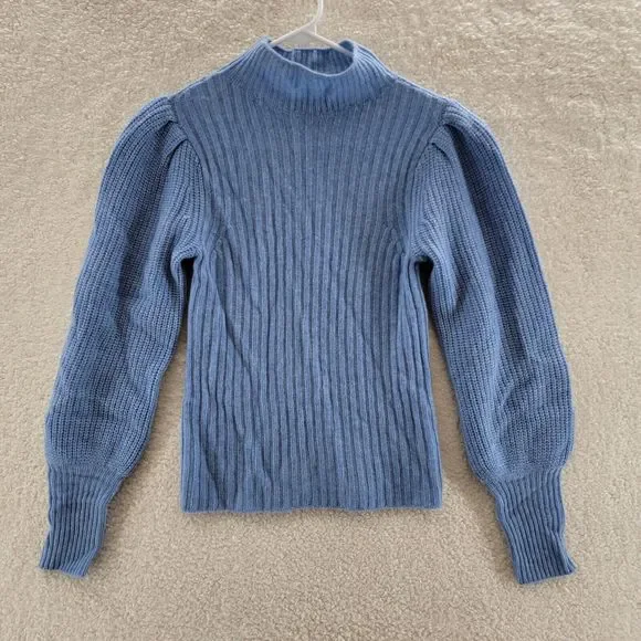 Aqua Sweaters Aqua Cashmere Puff Sleeve Turtleneck Sweater - Main Image